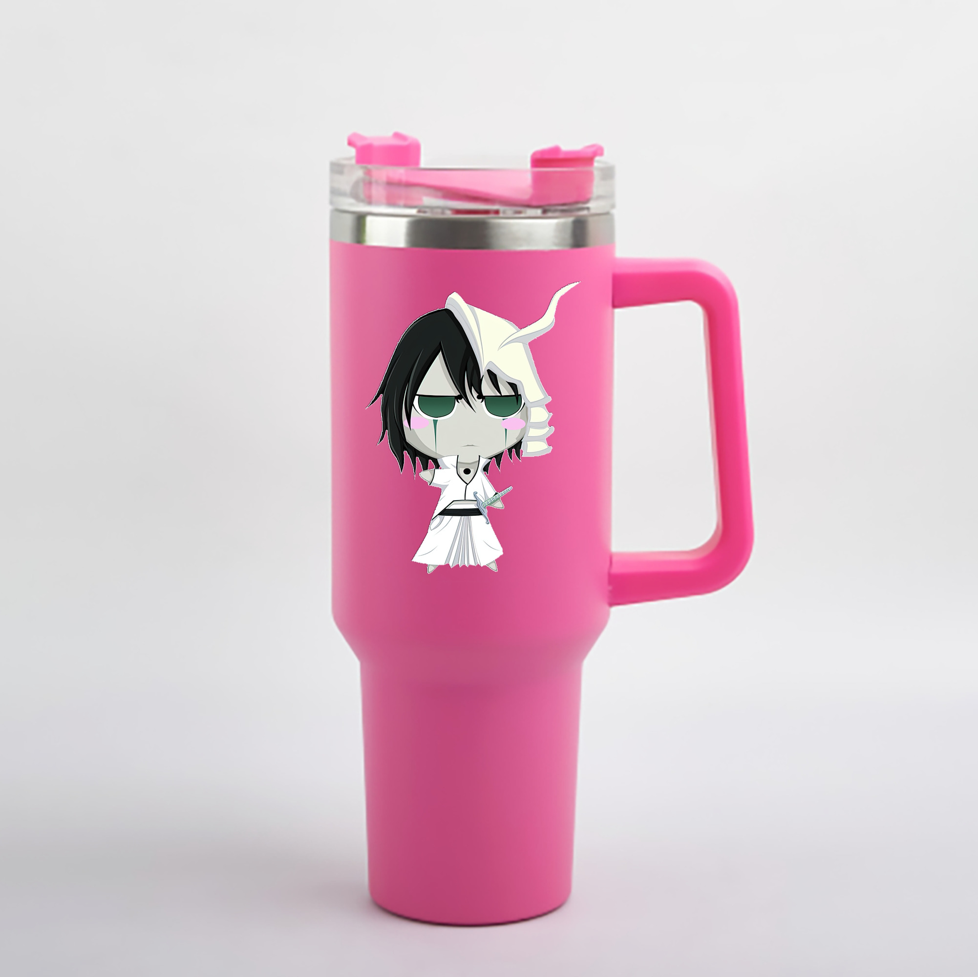 （画像用） ブリーチ ウルキオラ·シファー BLEACH Ulquiorra cifer 1200mL車用タンブラー - クリスタルステッカー（プラスチックストロー付き）